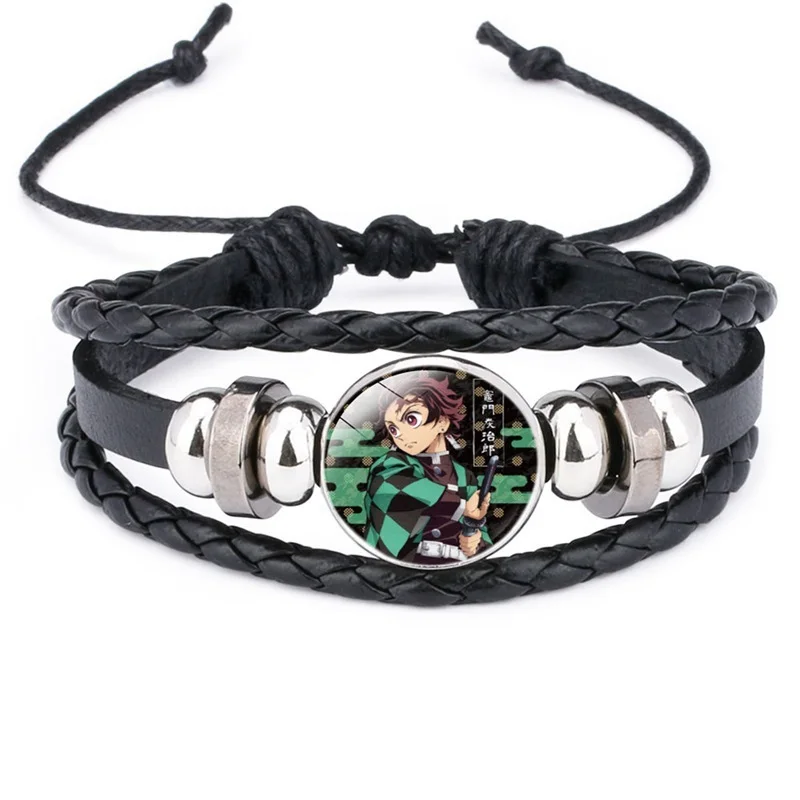 

2021Japanese Anime Demon Slayer Hand Catenary Kimetsu No Yaiba Blade Of Ghost Bracelet Handmade Couple Accessories Wristband