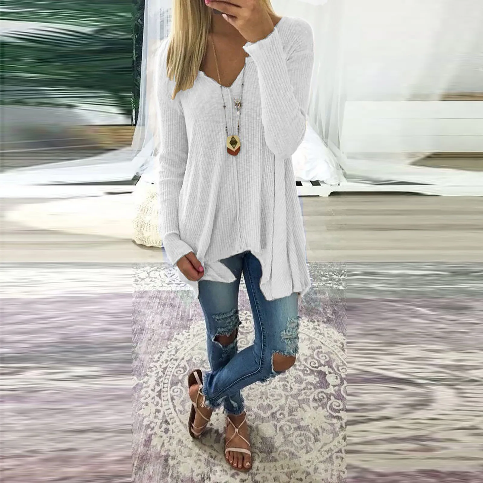 Футболка женская оверсайз с рукавом летучая мышь | Женская одежда