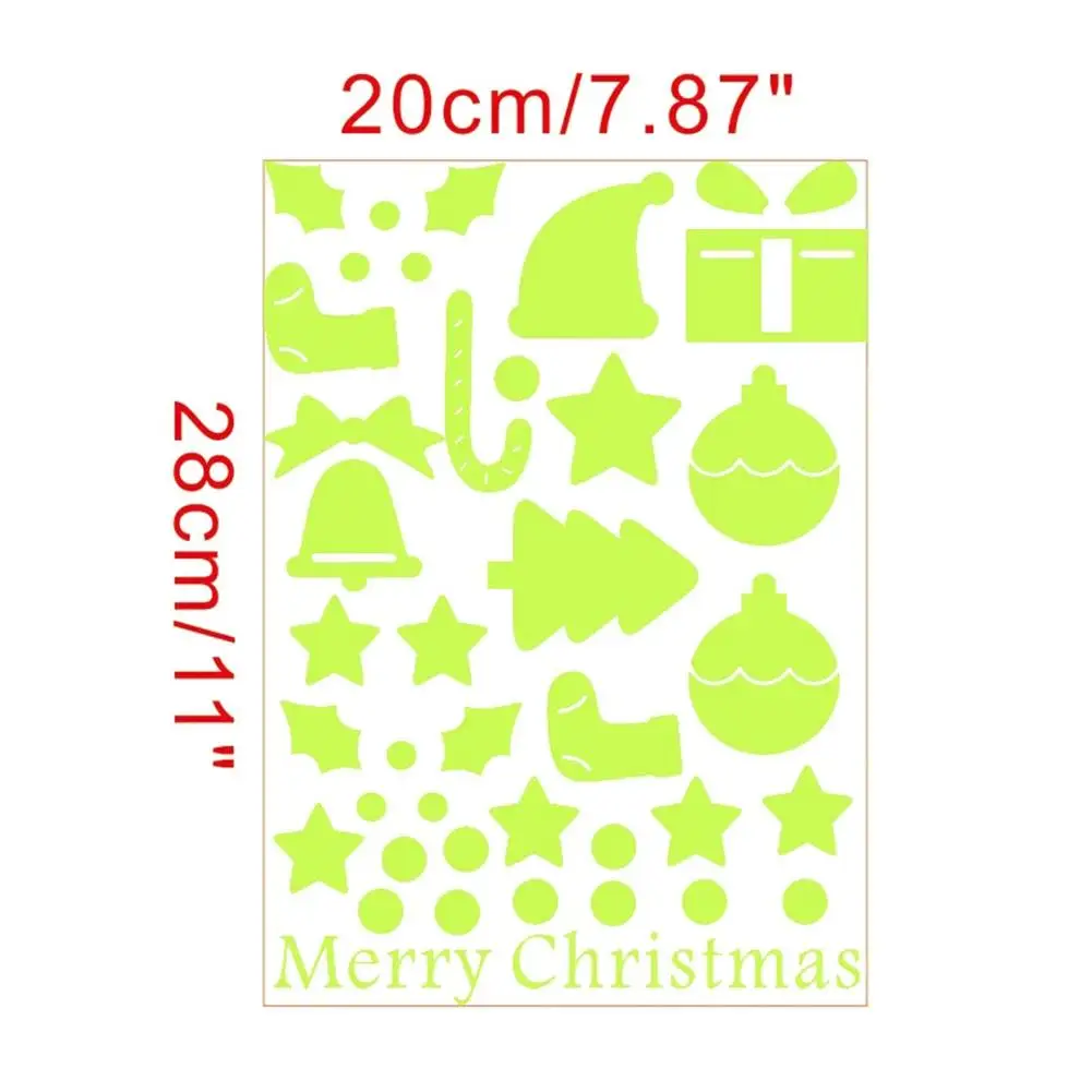 Luminous Christmas Stickers Door Window Wall Ornaments Carnival New Year | Дом и сад