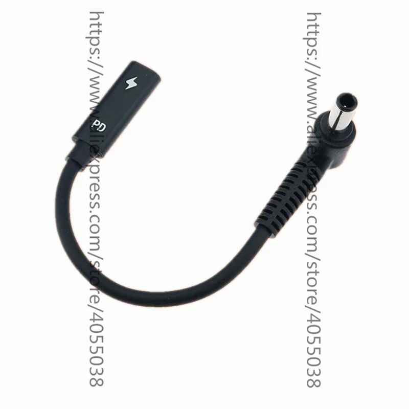 90 градусов DC 19V 5 3 0 мм штекер к USB 1 Тип C Стандартный Женский Разъем питания PD
