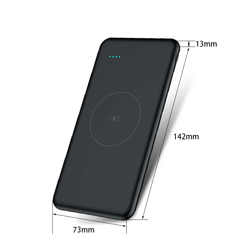 10000 мАч Qi Беспроводное тонкое зарядное устройство для Xiaomi Mi iPhone портативное