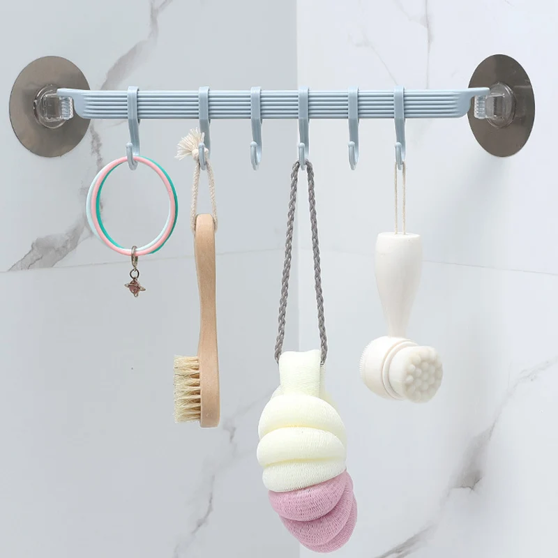 

6 Non-trace Strong Sucker Rack Towel Hanger Holder Bathroom Shower Shelf