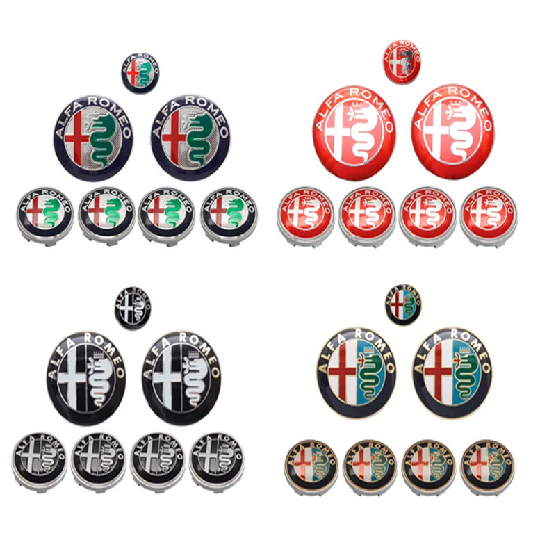 7 шт./компл. Alfa Romeo эмблемы для переднего и заднего колеса + логотип на руль