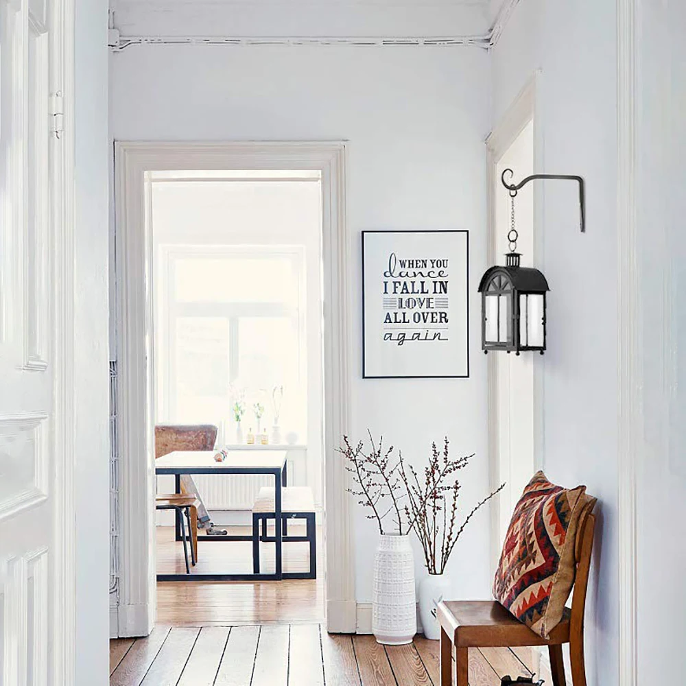 

2pcs Multifunction Iron Hook Flower Basket Wall Hook Living Room Lantern Wall Mount Hanging Bracket Hanger Home Decor Practical