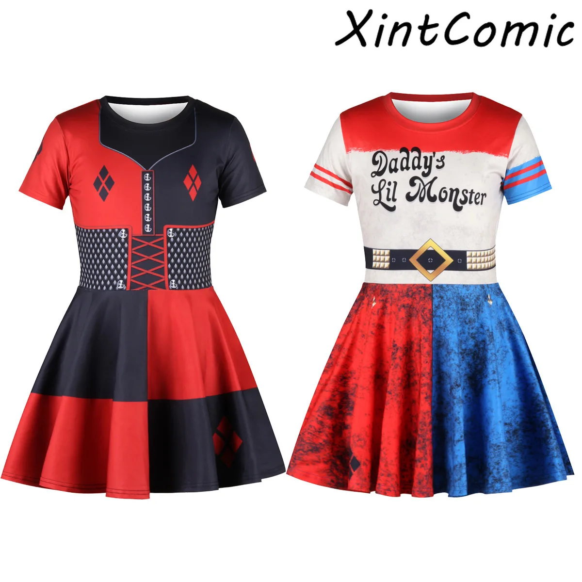 Отряд Самоубийц Harley Quinn платье монстра карнавальный костюм юбка для девочек Harleen