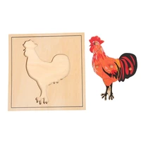 montessori materials wooden rooster puzzle wholesale early childhood education preschool training learning for kindergarten toys