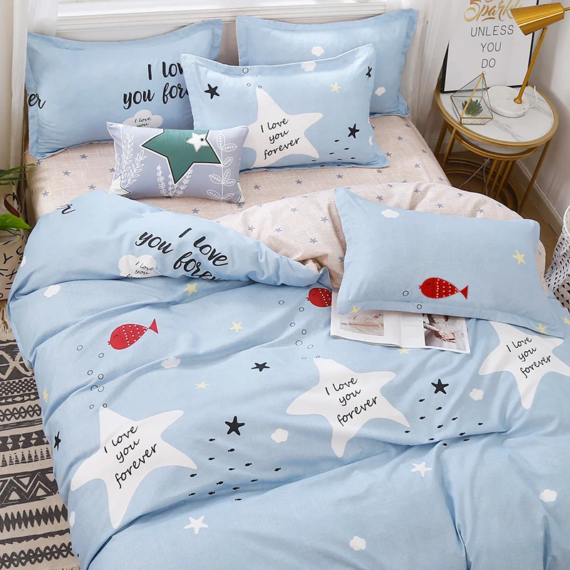 Постельное белье пододеяльник наволочка набор из 4 предметов легкая в чистке и