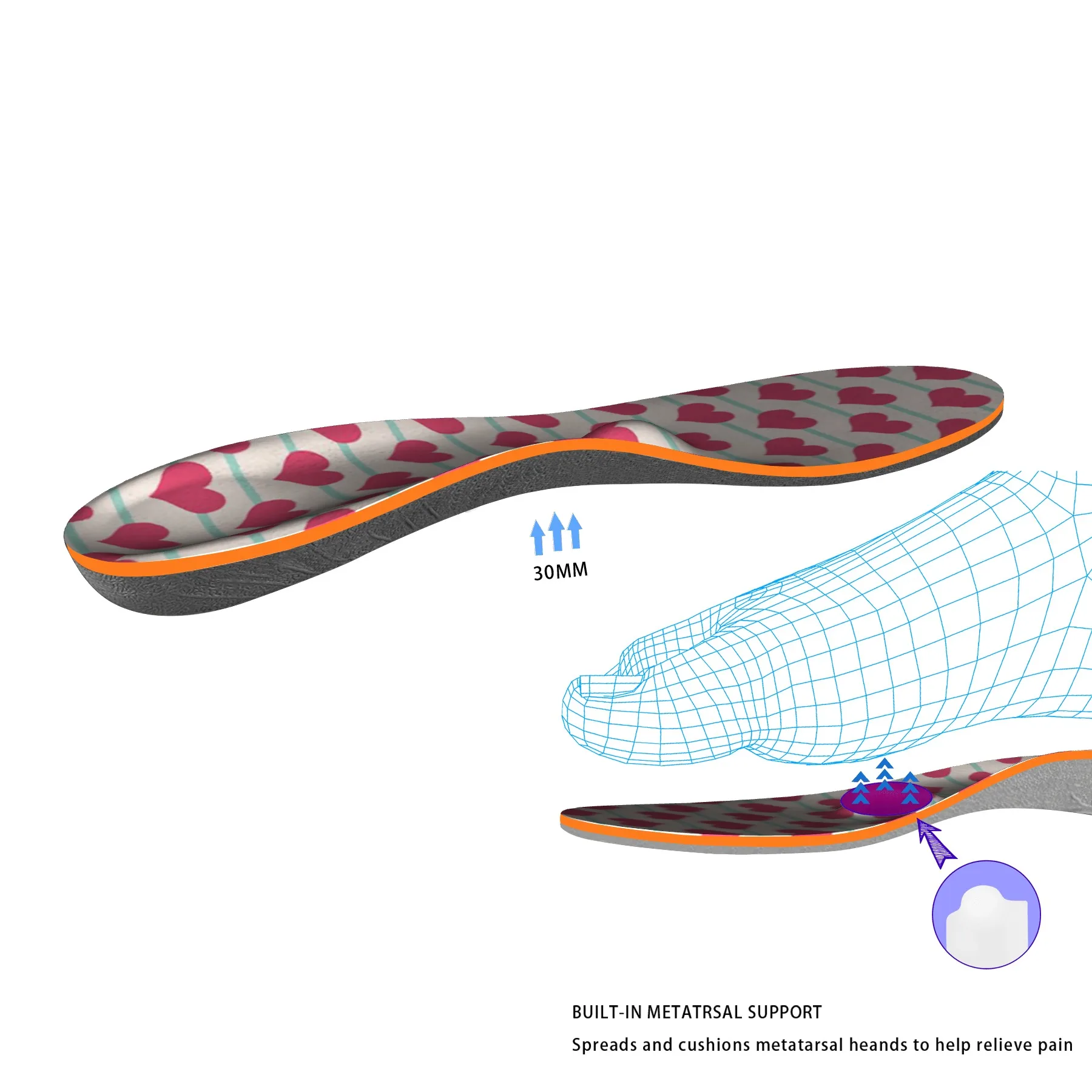 Arch Anti-wear Foot Insole Promote Blood Circulation Parkour Orthopedic Insoles Unisex Shoes | Обувь