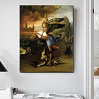 Картина на холсте Рафаэль арчанел Майкл и дракон, декор для гостиной, современные Фотообои