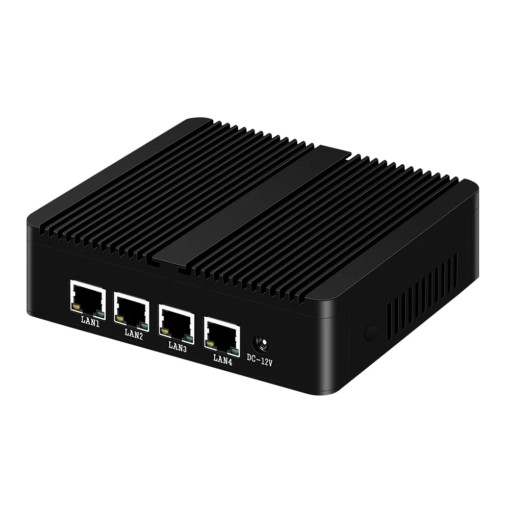 

BEBEPC Fanless Mini PC Quad-Core Intel Celeron J1900 4*Gigabit Ethernet LAN Router Firewall Windows 10Ubuntu PfSense 4-RJ45 Wifi