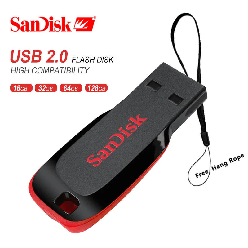 USB флеш накопитель SanDisk CRUZER BLADE CZ50 2 0 8 ГБ 16 32 карта памяти 64 128 мини флешка|USB