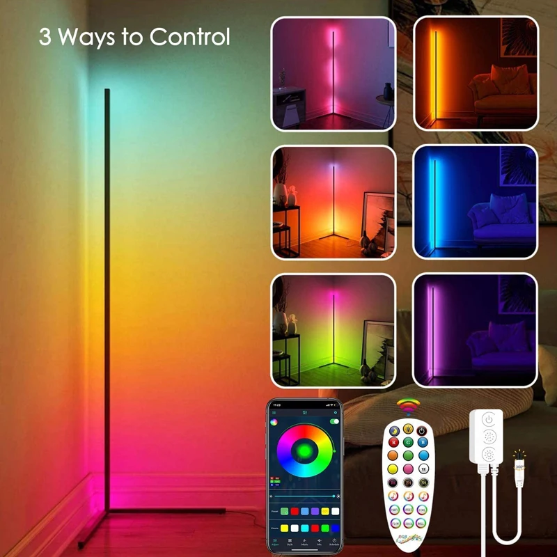 

61inch LED Floor Lamp RGB Floor Light Remote Control Color Lights RGB Floor Light Dimmable For Home Bedroom Living Room