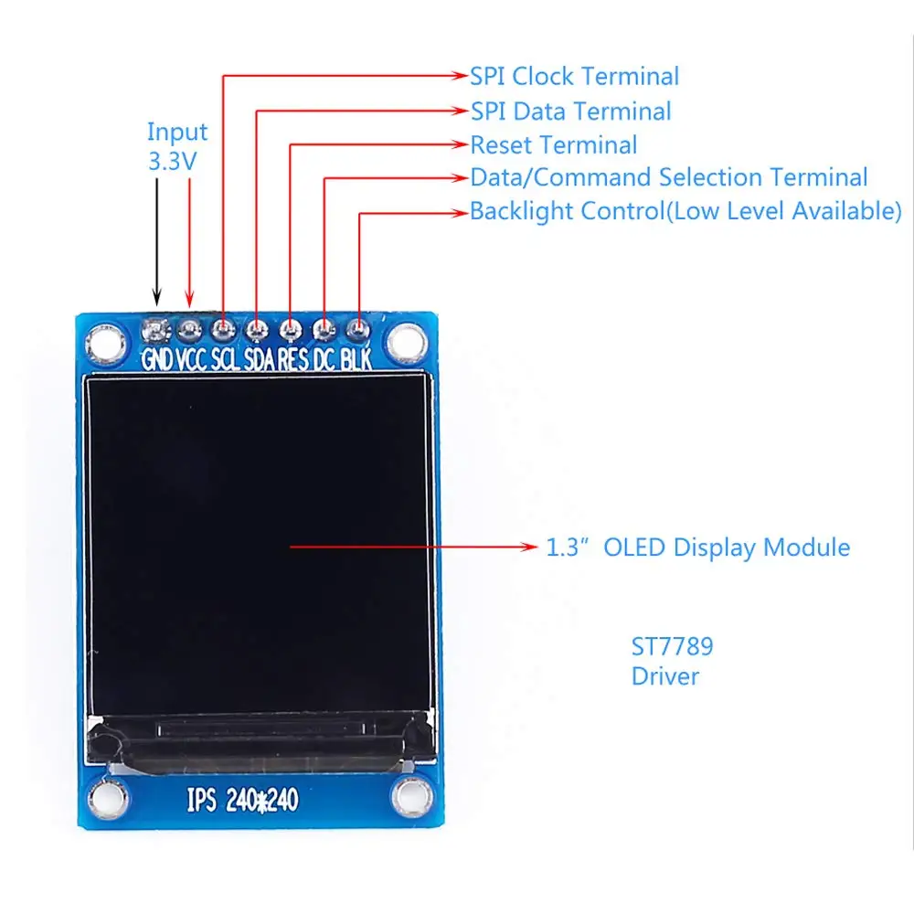 Полноцветная плата модуля 1 3*240 SPI TFT IPS с ЖК-дисплеем 240 дюйма привод ST7789 IC замена OLED
