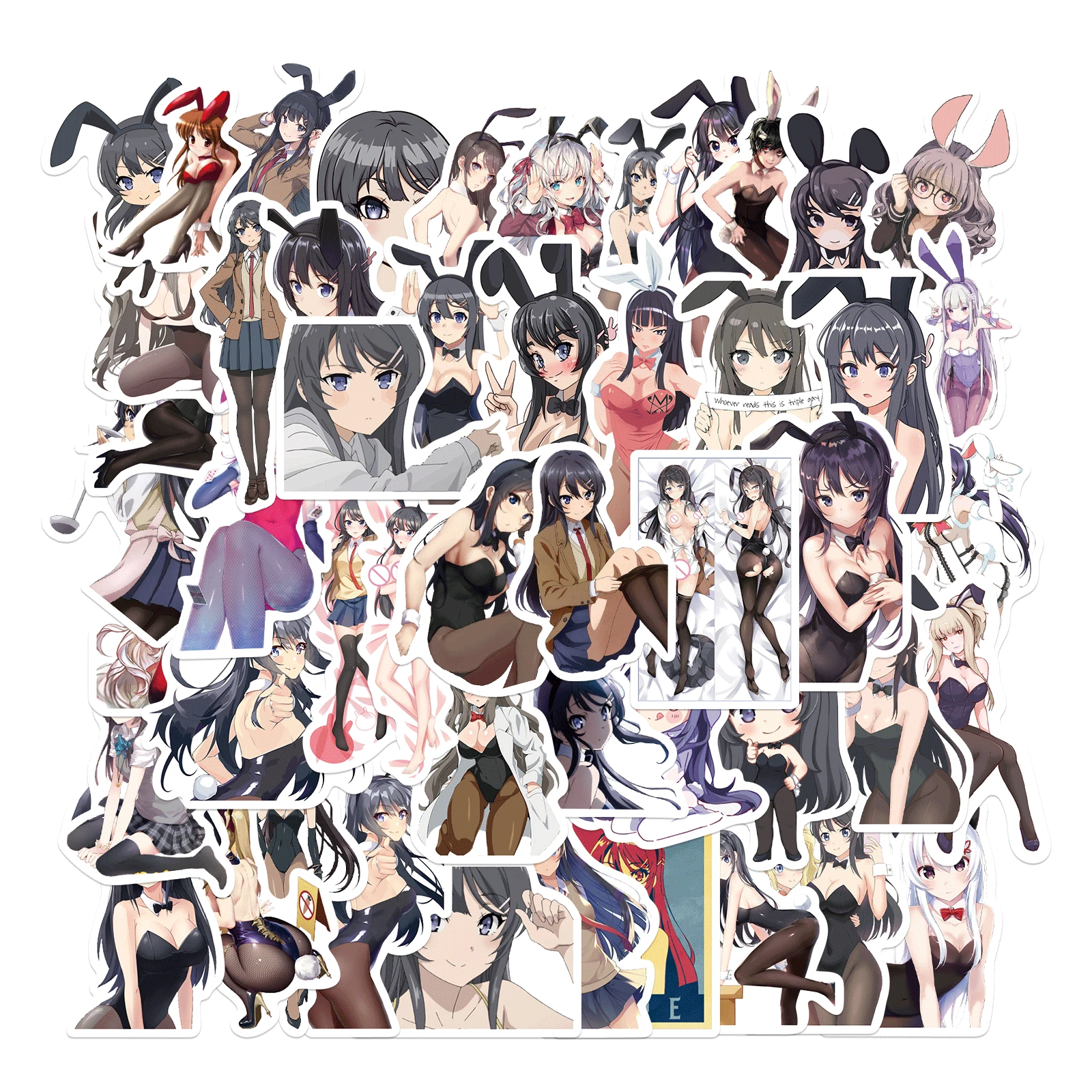 

50pcs Cartoon Sexy Bonny Girl Anime Stickers Graffiti Guitar Scrapbook Skateboard Phone Luggage Laptop Waterproof Kwaii Sticker