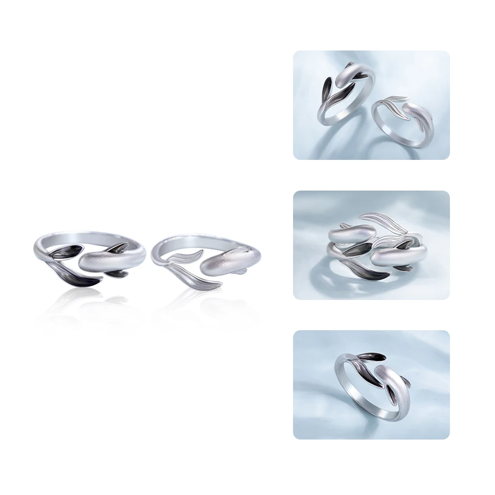Thaya S925 Sterling Silver Ring Lively Meandering Fish High Quality Jewelry Rings For Women Lovers Gift