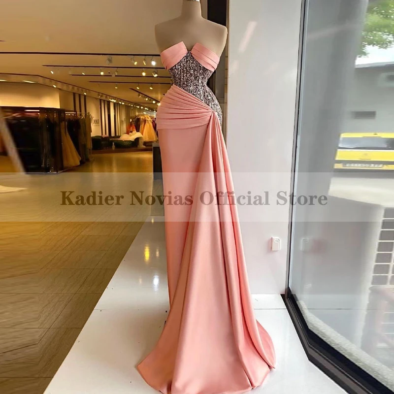 

Kadier Novias Long Mermaid Pink Evening Dresses 2022 with Detachable Skirt Party Dress Formal Prom Dress 2021 vestidos de noche