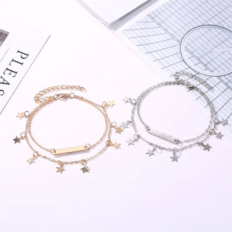 Новый Модный женский простой браслет на ногу FUN BEAUTY пляжный из нержавеющей стали