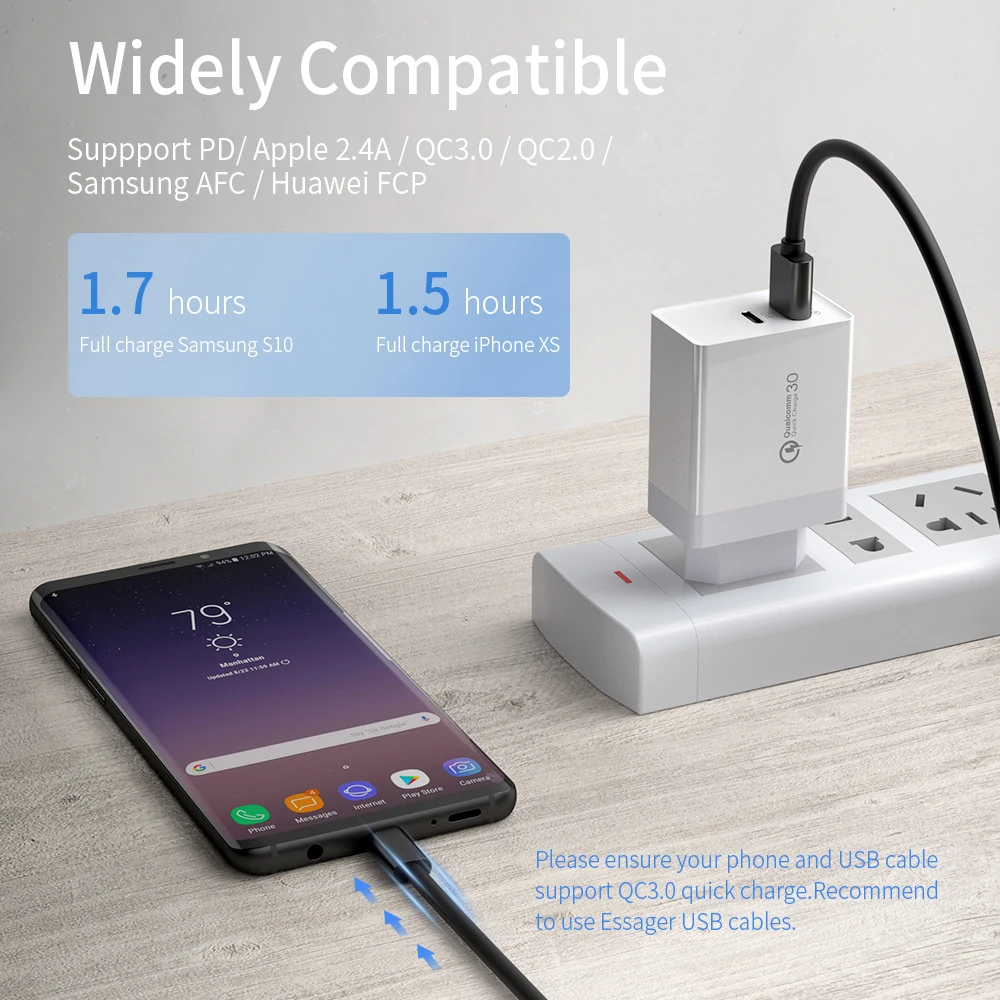 Usb type C PD зарядное устройство адаптер для iPhone 8 Быстрая зарядка QC3.0 ЕС США вилка