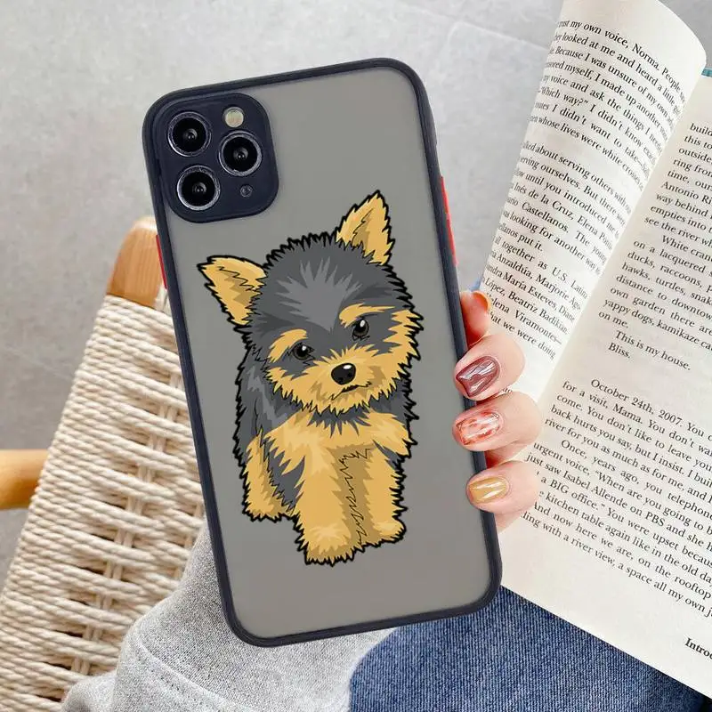 

Yorkshire Yorkie dog Phone Case For iphone 12 11 Pro Max Mini XS 8 7 Plus X SE 2020 XR Matte Transparent Cover