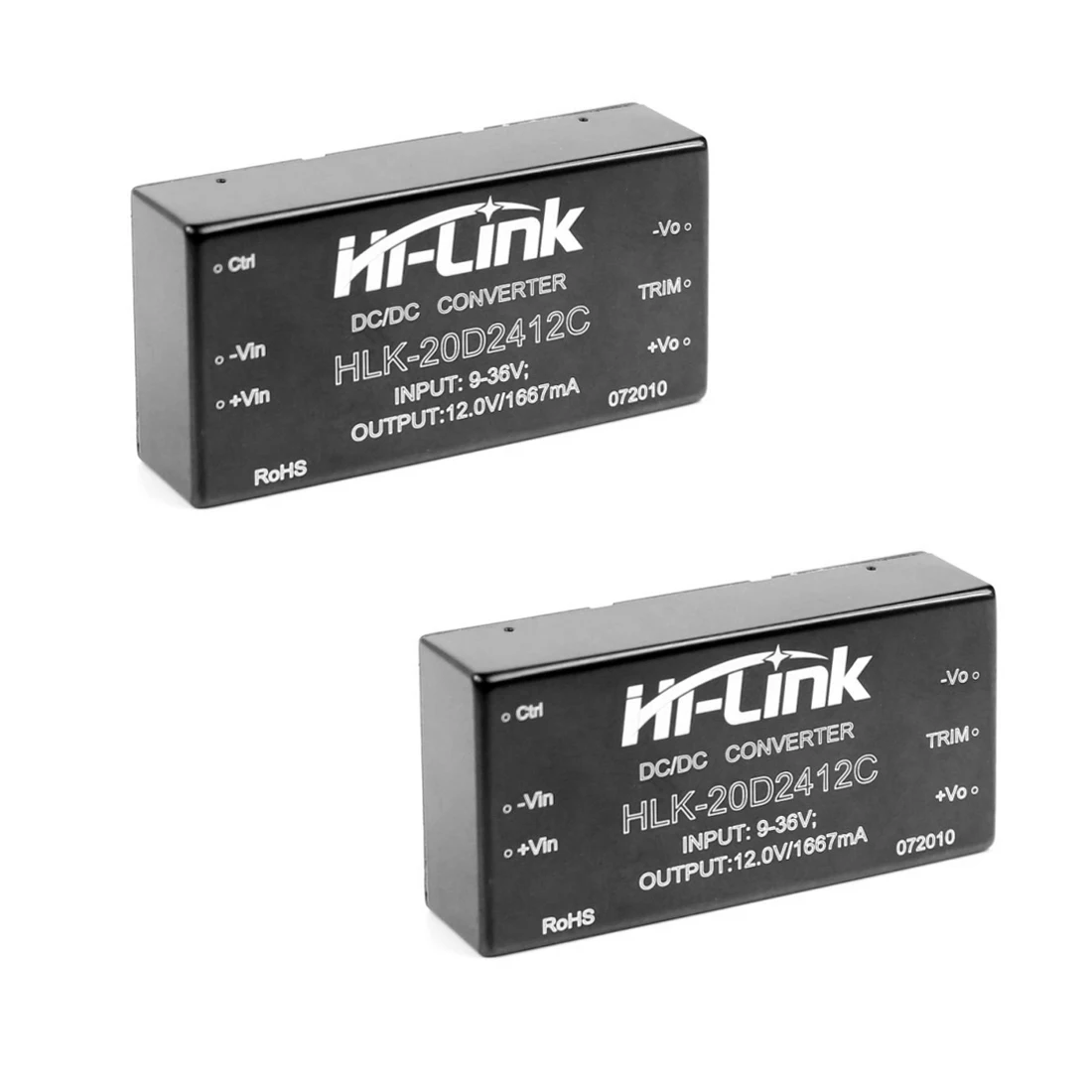 

2Pcs DC Isolated Switching Step Down Power Module HLK-20D2412C 20W 24V 12V 1600mA Wide Woltage Regulated Buck Module Smart Home