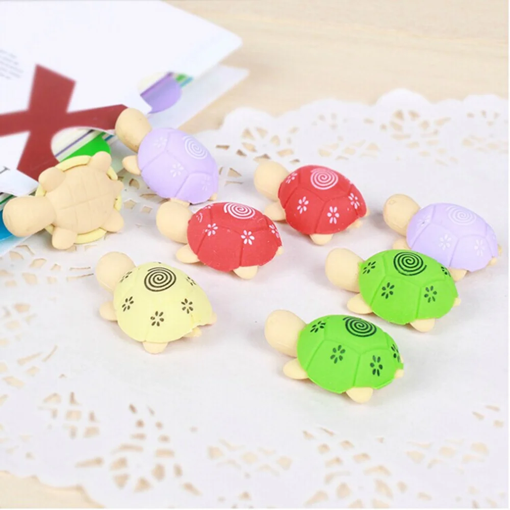 

30pcs Colorful Turtle Shape Eraser Cartoon Creative Animal Eraser Stationery for Student Classroom(Random Color)