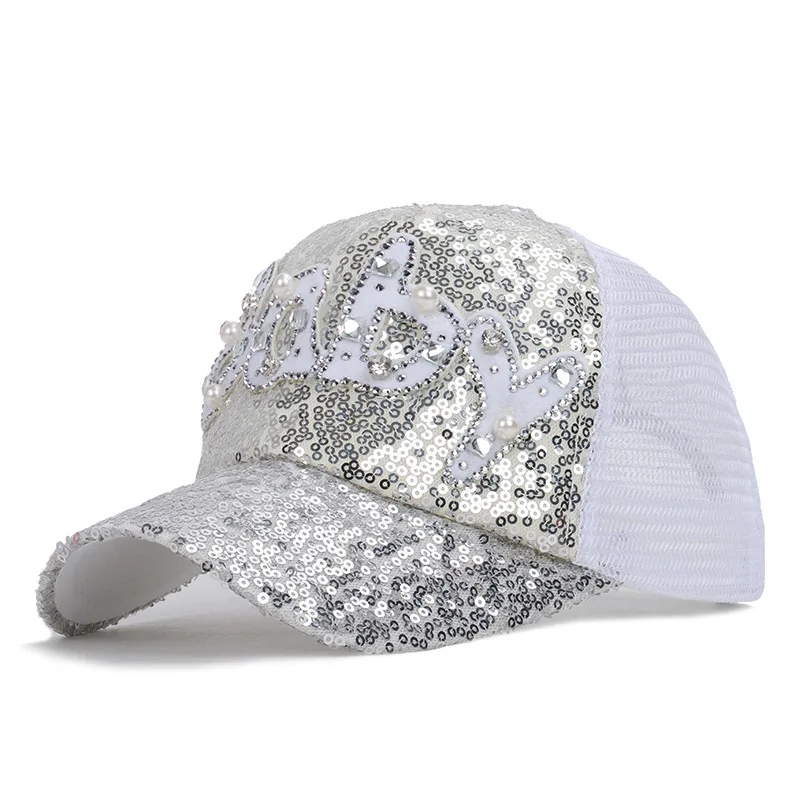 

Dad Hat Rushed Hot Sale Cotton 2020 Children Sequins Letters Baby Cap Summer Sun Net Girl Baseball Hat Wholesale