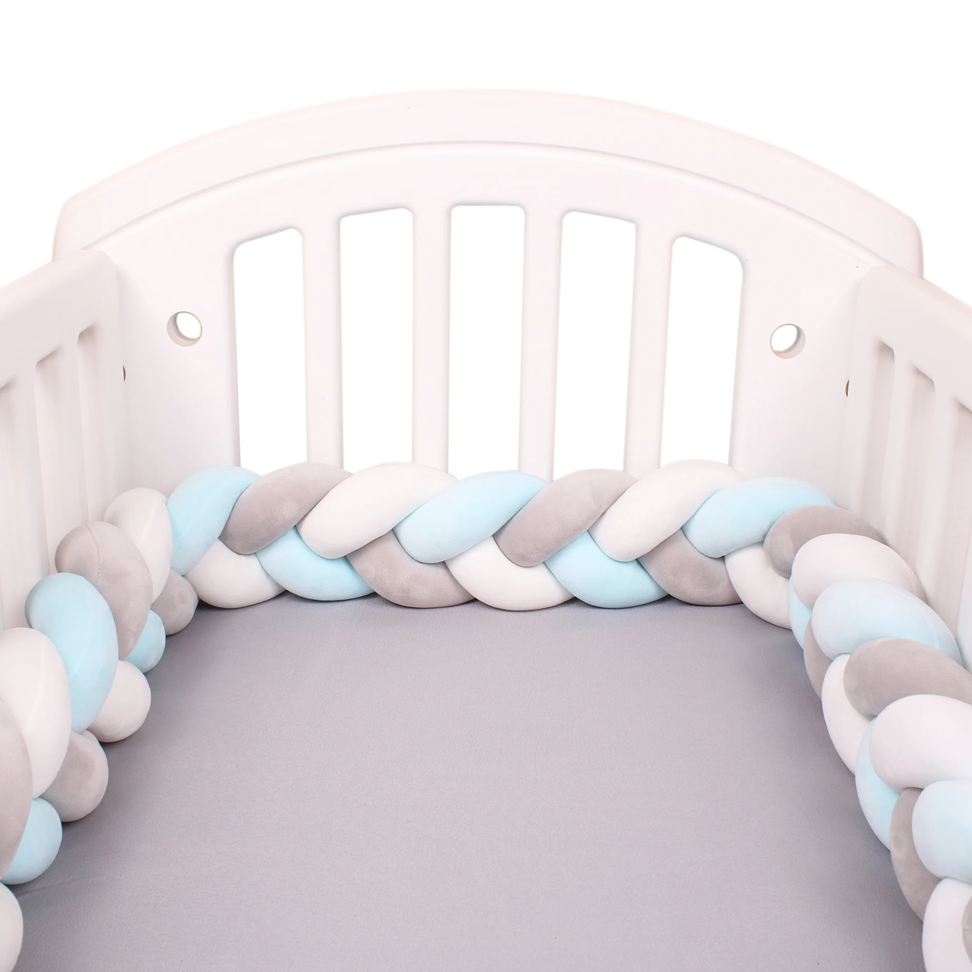 

3meters Baby Bumper Bed Braid Knot Pillow Cushion Bumper for Infant cuna Bebe lit Crib Protector Cot Bumper Room Decor