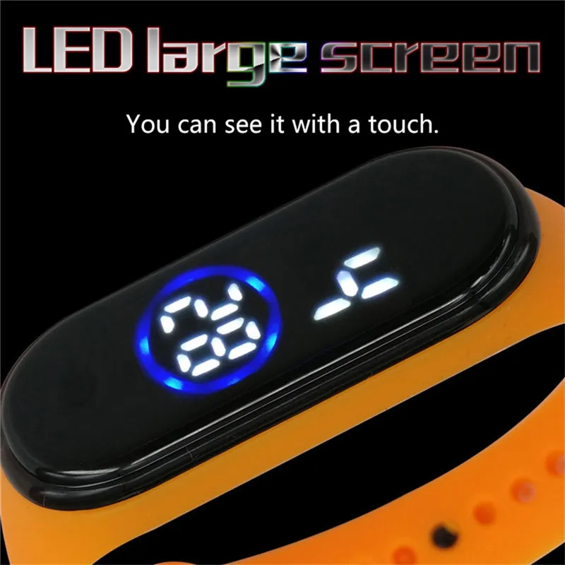 Модные цифровые светодиодный спортивные часы унисекс с силиконовым ремешком