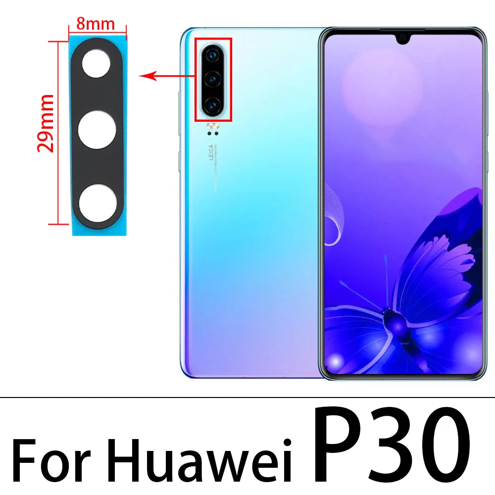 50Pcs/Lot Rear Back Camera Glass Lens Cover with Ahesive Sticker For Huawei Honor 10 10i P30 Pro Lite | Мобильные телефоны и