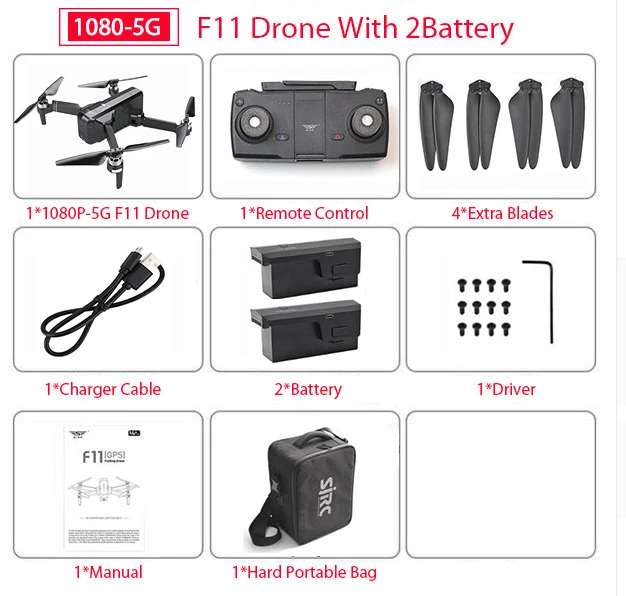 F11 PRO Дрон с GPS с Wifi FPV 1080 P/4 K HD камера RC бесщеточный Квадрокоптер 25 минут время полета складной Дрон вертолет - Цвет: F11-5G-1080P-Bag-2B
