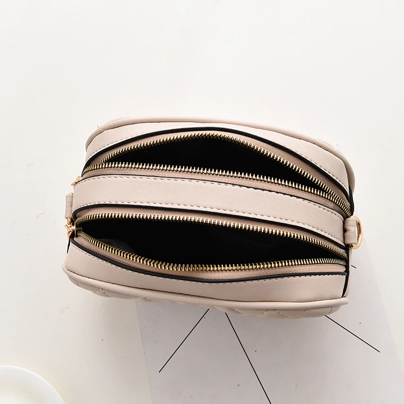 

Wome Small Chain Shoulder Bag Double Layer Pockets Crossbody Bag for Girls Female Diamond Lattice Purses and Handbags