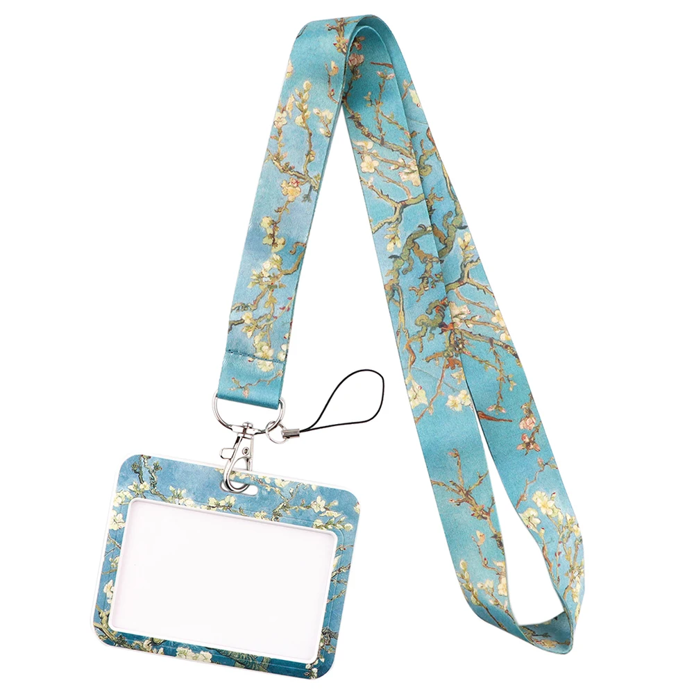 

DZ2085 Van Gogh Almond Blossom Key lanyard Keychain Personalise Office ID Card Pass Mobile Phone Key Ring Badge Holder Jewelry