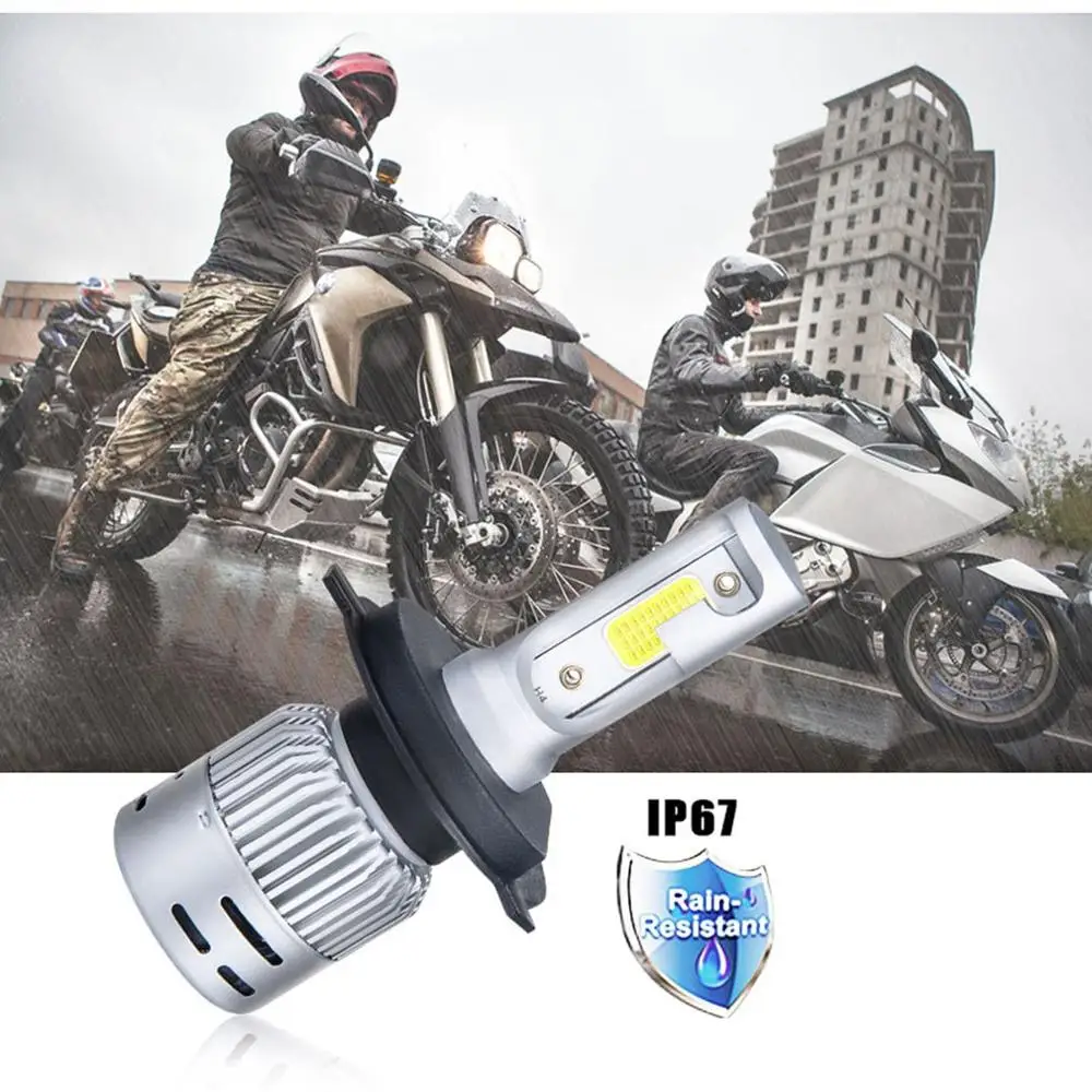 

1Pair H4 LED Motorcycle Headlight Bulb HS1 LED Moto Scooter Light Hi/Lo 6000K Motor Bike Headlamp DC 12V
