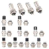 1set aviation socket connector plug gx16 2345678910 pin round male and female 16mm wire panel metal connector
