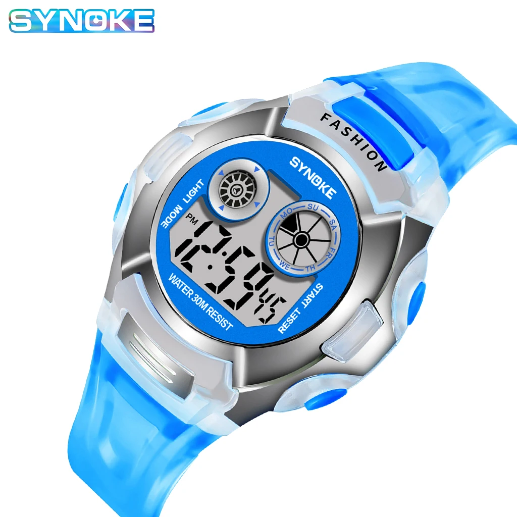 Часы наручные SYNOKE Детские светодиодные спортивные водонепроницаемые цифровые с