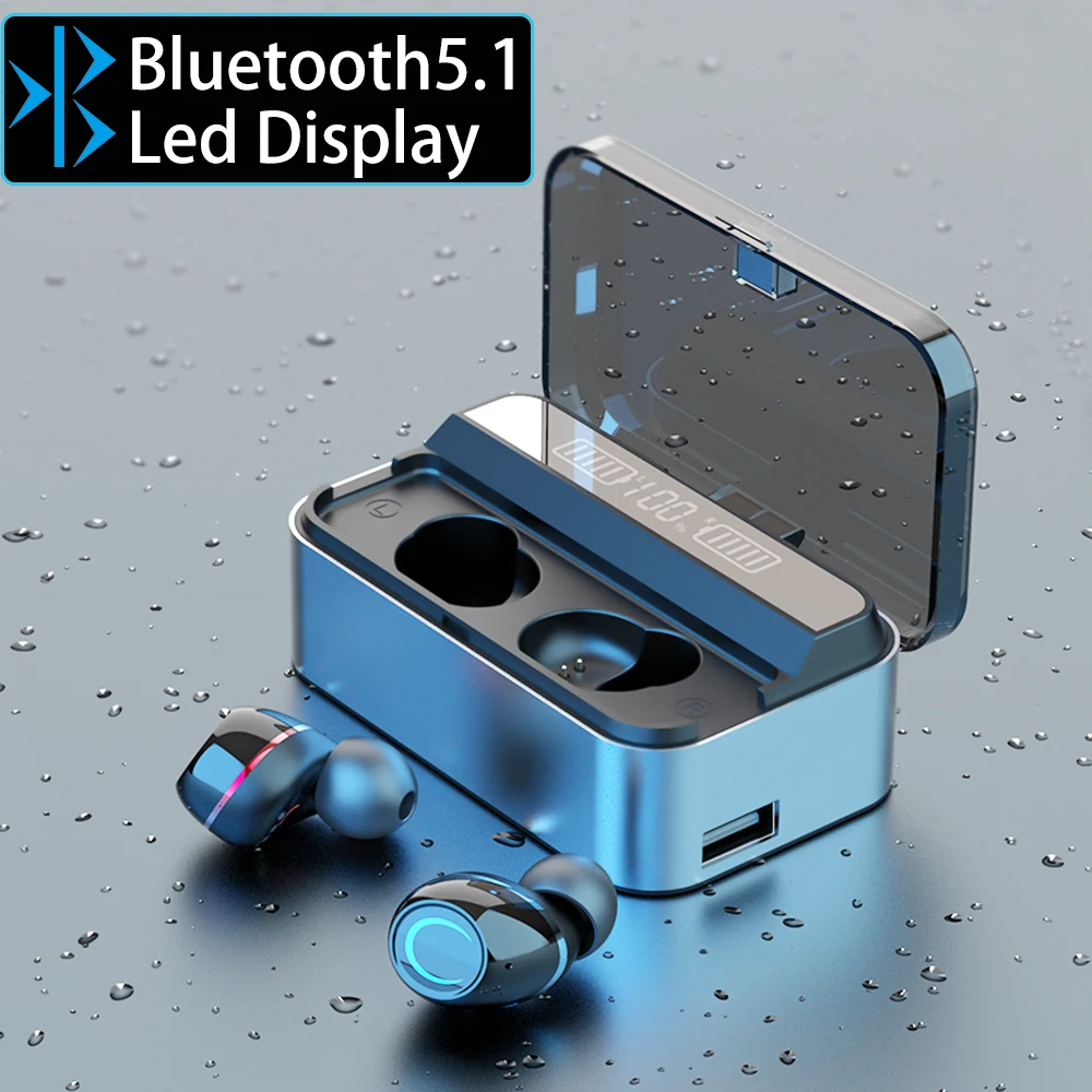 G09TWS 5 0 Bluetooth 9D стерео наушники беспроводные IPX7 водонепроницаемые 3300 мАч LED Smart Power