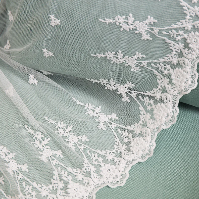42 см ширина 2 ярдов/партия белая кружевная ткань для шитья отделка материалы