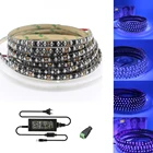 1 м 10 м Ультрафиолетовый черный светильник SMD 3528 светодиодный led sm УФ светодиодная лента черный светильник Светодиодная лента фиолетовая Гибкая лампа + адаптер питания 12 В