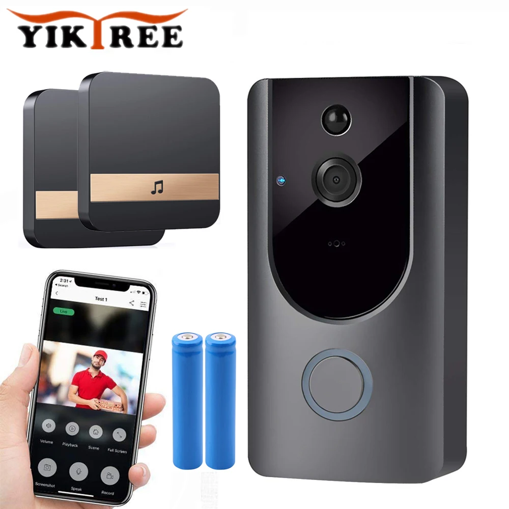 Беспроводной дверной звонок с Wi Fi HD 720P беспроводной камера датчиком движения PIR