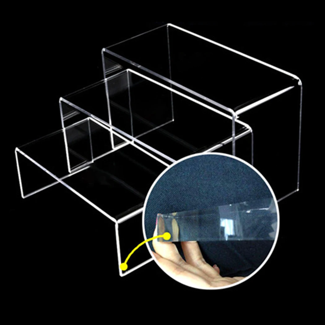 

3Pcs/set 4mm Acrylic Display Stand Jewelry Showcase Storage Rack Shelf Holder Display Stand Transparent