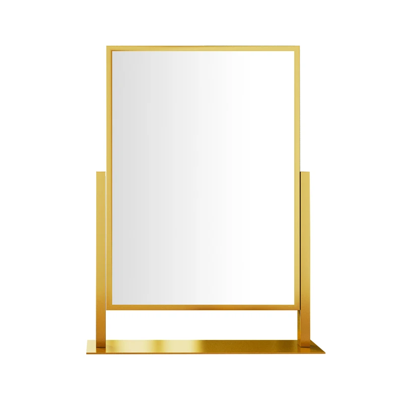 Nordic Rotatable HD Mirror Foldable Home Bedroom Bathroom Decor Makeup Metal Desktop Double-sided Cosmetic Dresser Espejo | Дом и сад