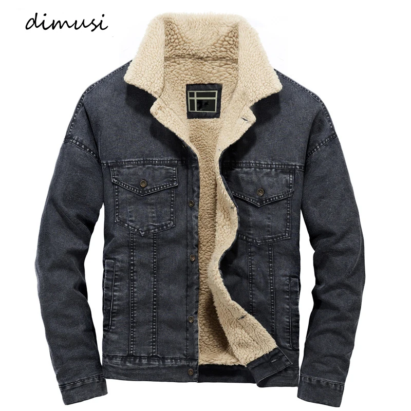 DIMUSI зимние мужские джинсовые куртки повседневная мужская верхняя одежда