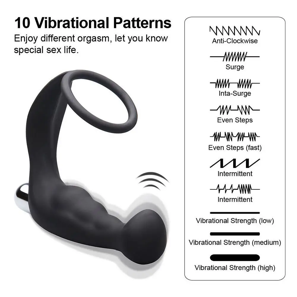 10 Speed USB Prostate Massager Vibrator Electric Masturbation Toys for Men Penis Enhancing Vibro-ring AdultS Male Sex | Красота и