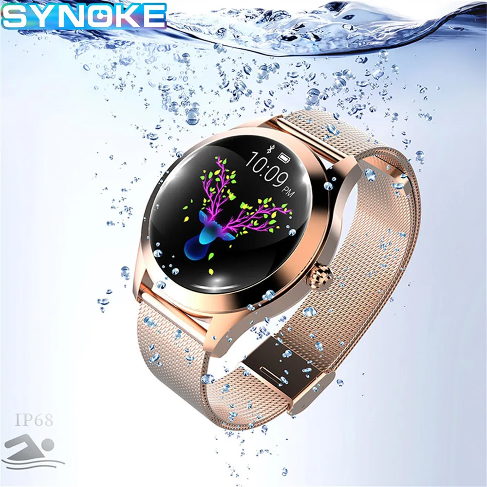 

Женские Смарт-часы с шагомером, пульсометром и монитором крови, водонепроницаемый, с напоминанием о сообщениях, совместимый с Bluetooth Смарт-бр...