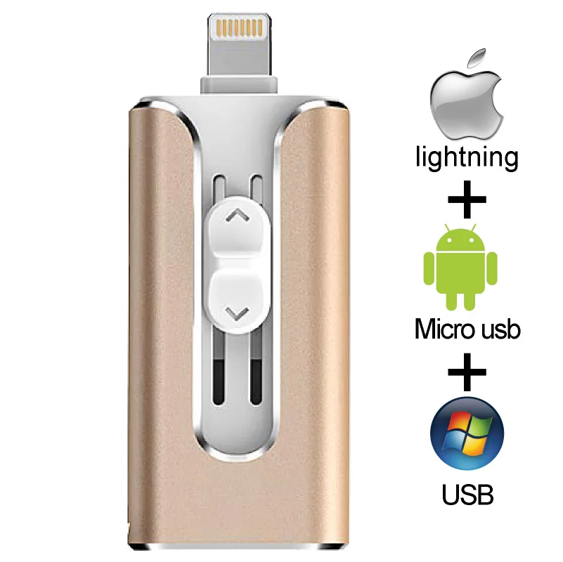 3 in 1 USB 3.0 Flash Drive Memory Stick OTG Pendrive For iPhone PC APPLE 256GB 128GB 64GB 32GB 16GB U disk | Компьютеры и офис