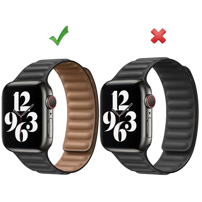 

Leather Loop Strap For Apple watch band 44mm 40mm 42mm 38 mm Magnetic bracelet belt correa for iWatch seires 5 4 3 6 SE strap