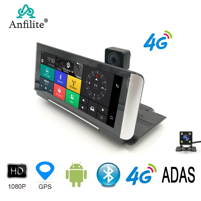 Автомобильный видеорегистратор Anfilite 6 86 дюйма 4G ADAS Android DDR 1 ГБ 16 Wi Fi Full hd 1080P gps