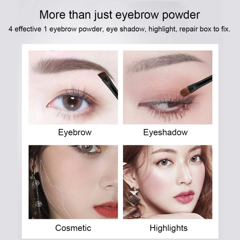 

3-Color 3 in 1 Eyebrow Enhancers Eyebrow Powder Highlight Blush Nose Power Palette Contour