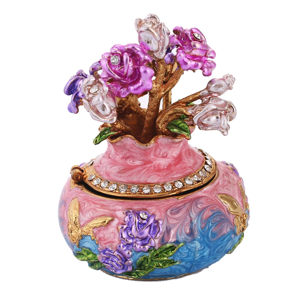 

Покрытая эмалью ваза Форма держатель шкатулки для украшений шкатулка для украшений в стиле свадебный Декор для дома