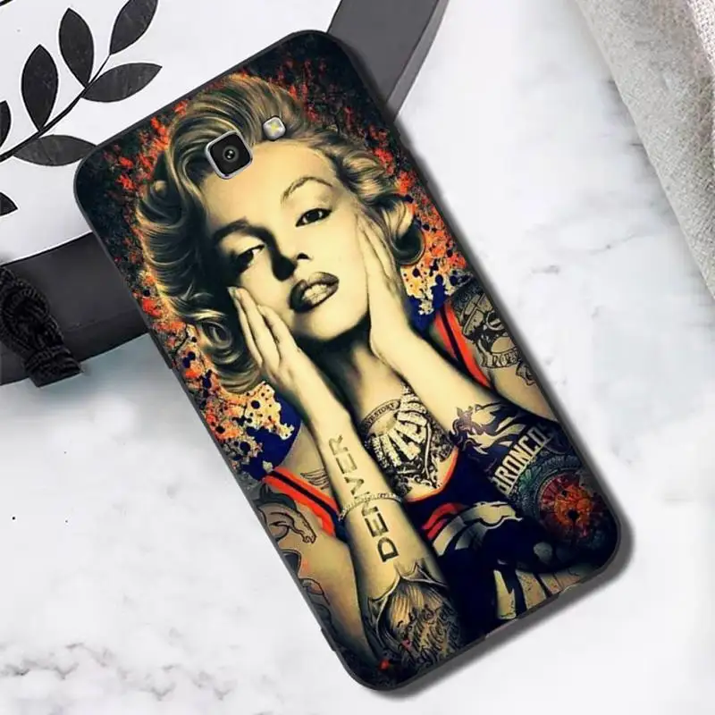 TOPLBPCS Мэрилин Монро с котом окрашенный чехол для телефона Samsung J6 J7 J2 J5 prime J4 J8 2016 2017